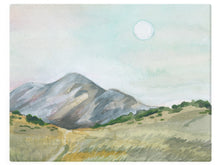 Load image into Gallery viewer, Daytime Mountain And Moon - Watercolor Landscape