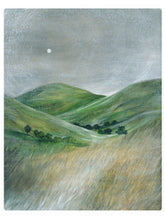 Load image into Gallery viewer, Green Rolling Hills & Golden Pastures - Watercolor Landscape