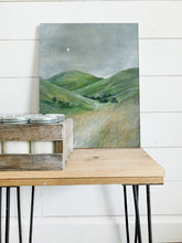 Load image into Gallery viewer, Green Rolling Hills & Golden Pastures - Watercolor Landscape
