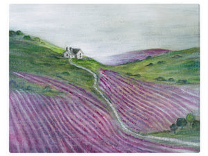 Rolling Hills Of Lavender - Watercolor Landscape