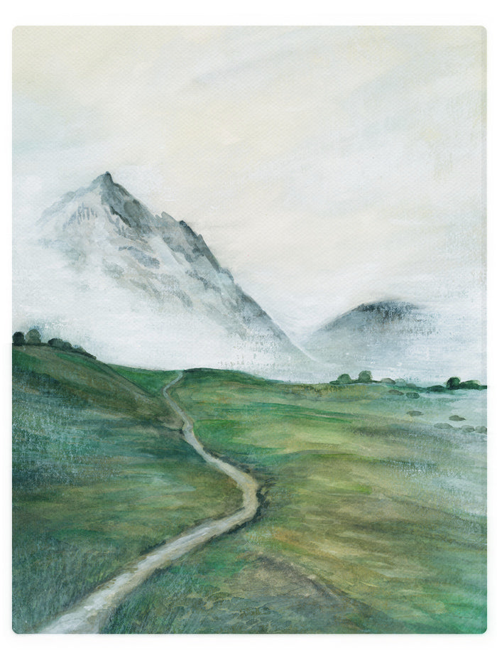 Glacier Valley -  Watercolor Landscape